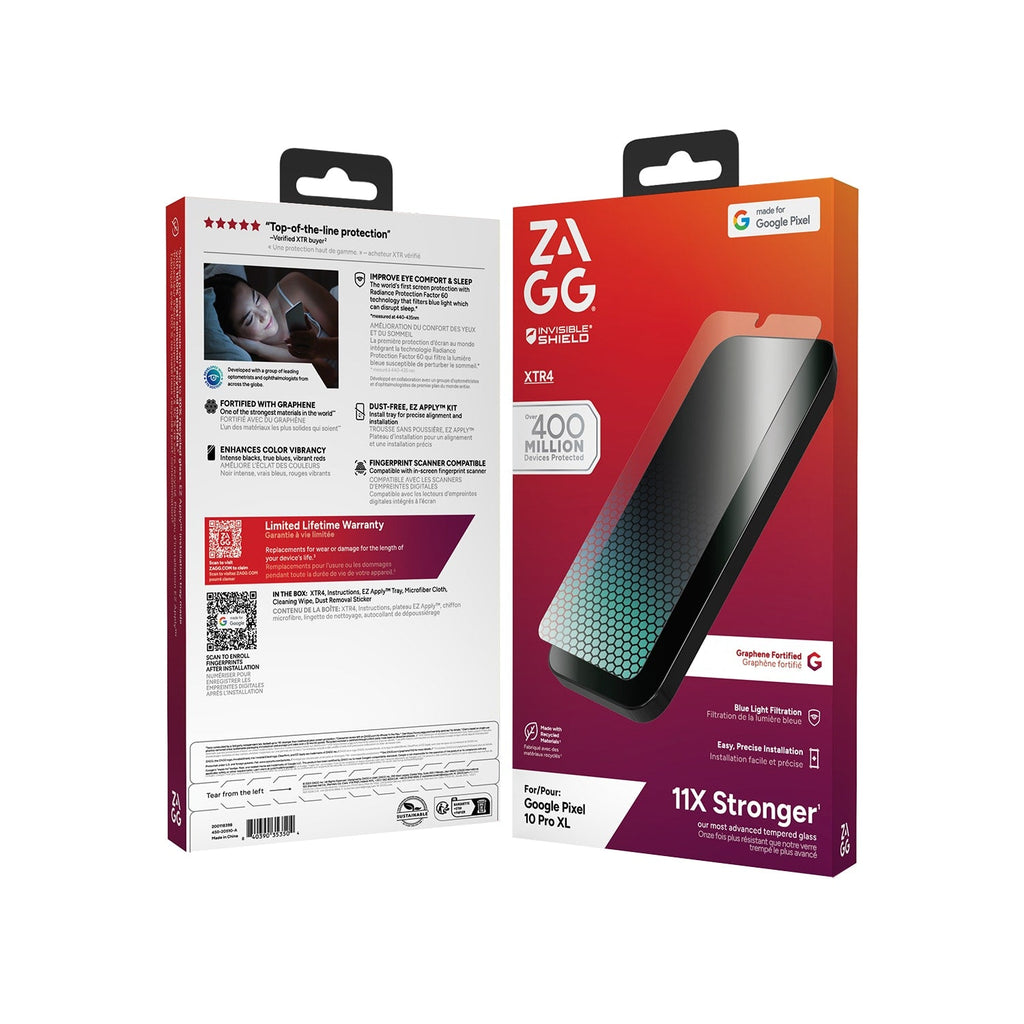 ZAGG InvisibleShield Glass XTR4 Blue Light Screen Protector for Google Pixel 10 Pro XL