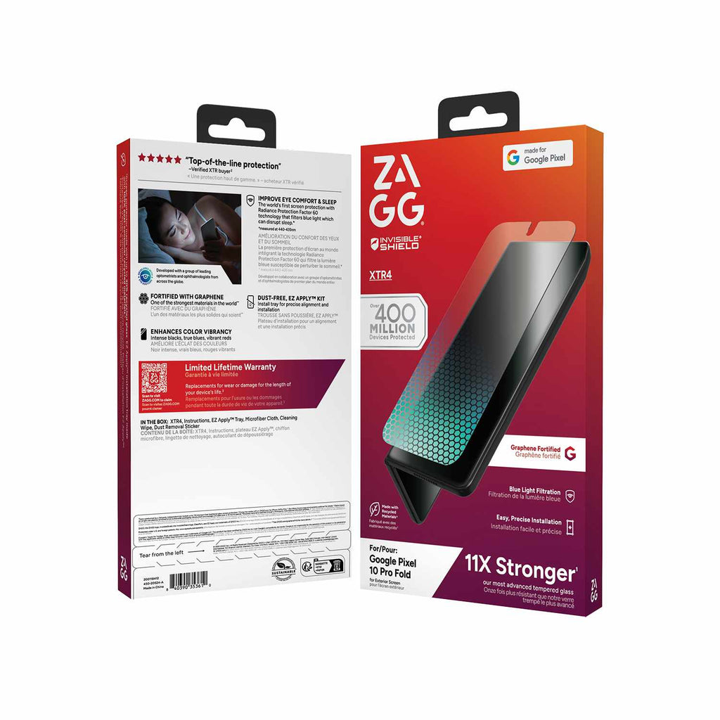 ZAGG InvisibleShield Glass XTR4 Blue Light Screen Protector for Google Pixel 10 Pro Fold