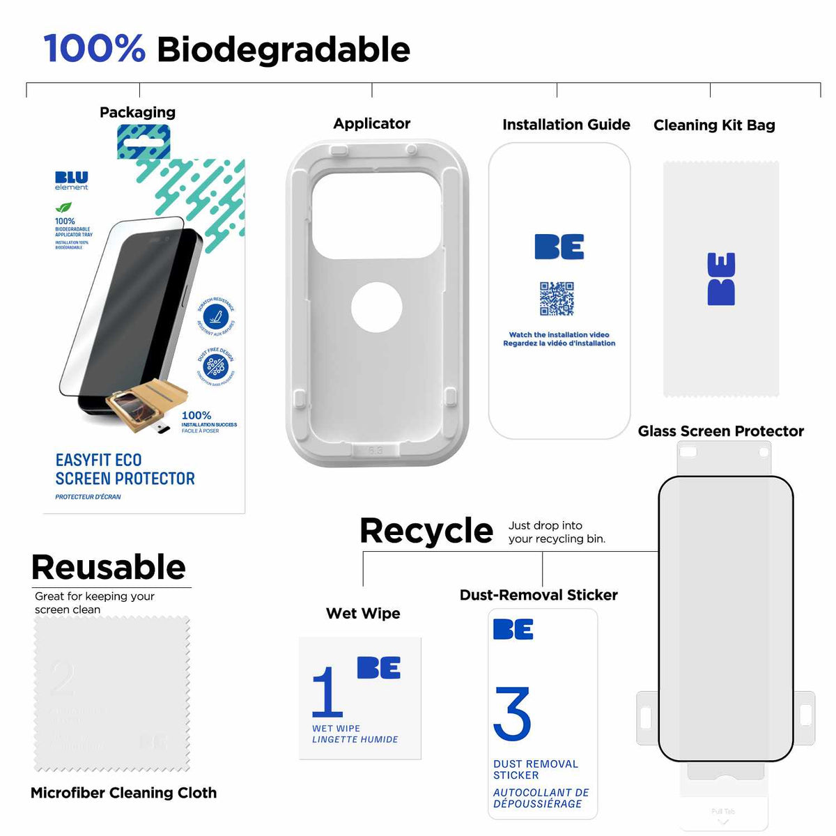Blu Element EasyFit Privacy Eco Screen Protector for iPhone 17 Pro