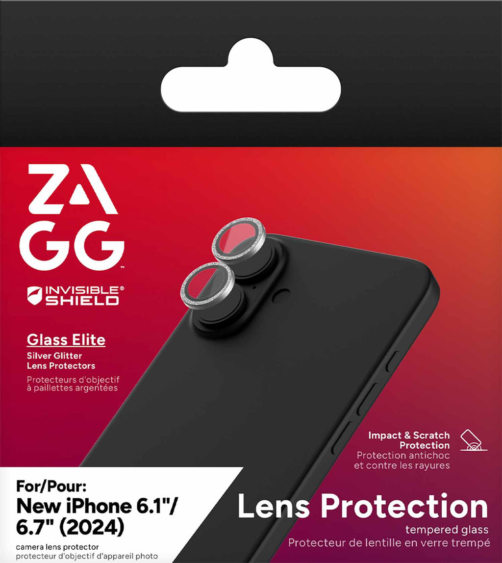 ZAGG InvisibleShield Glass Elite Anti-Reflective Glitter Lens Protector for iPhone 16/16 Plus