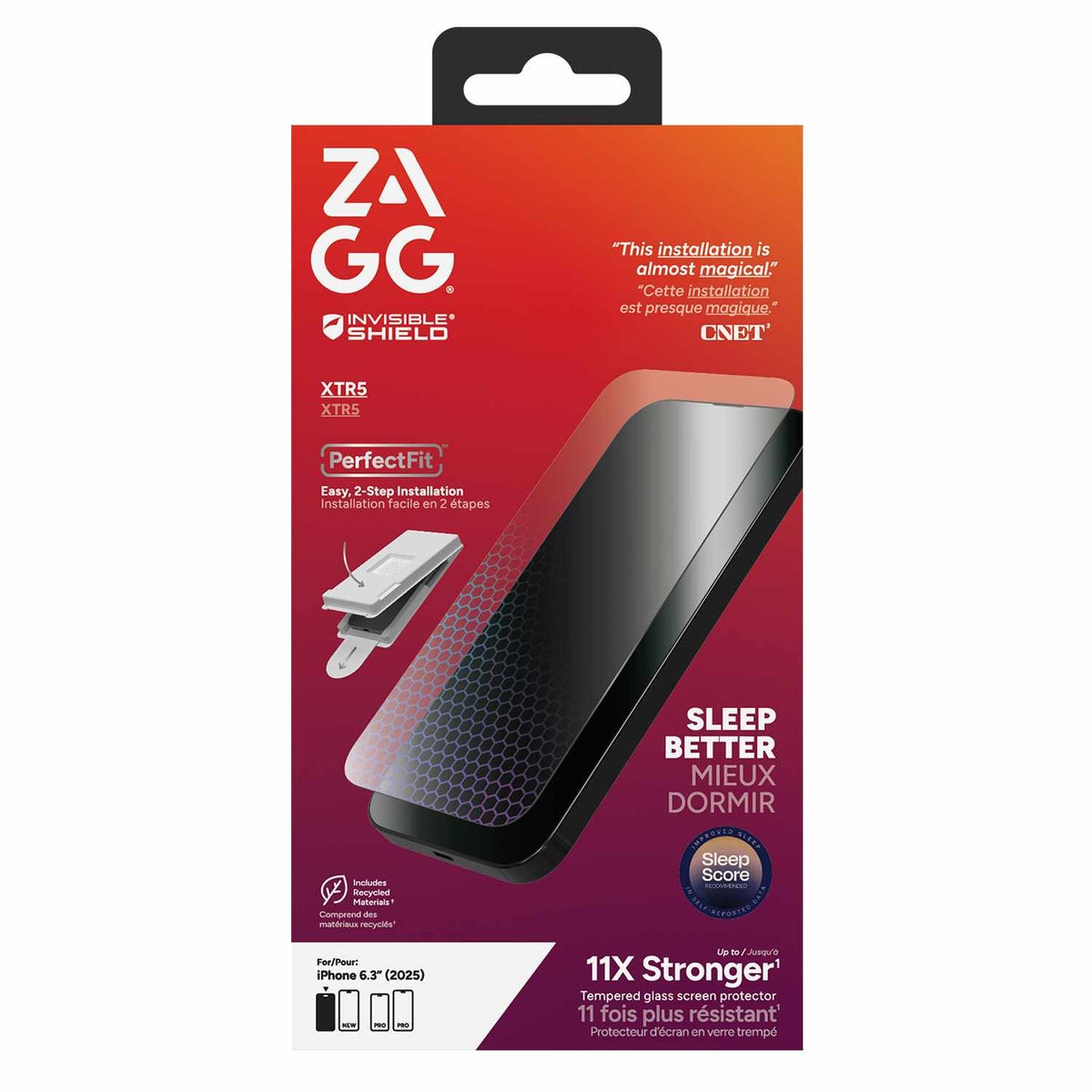 ZAGG InvisibleShield Glass XTR5 Screen Protector for iPhone 17