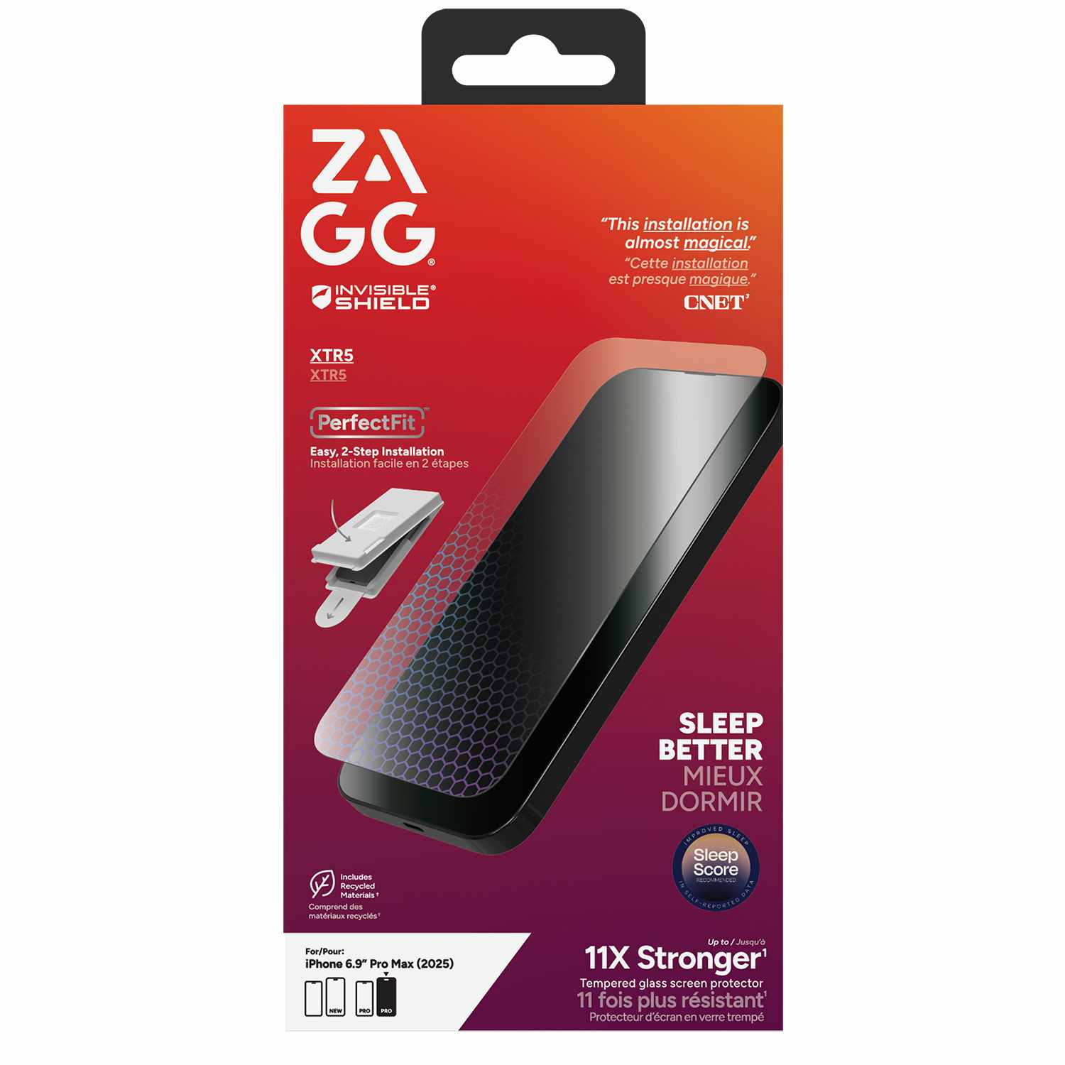 ZAGG InvisibleShield Glass XTR5 Screen Protector for iPhone 17 Pro Max