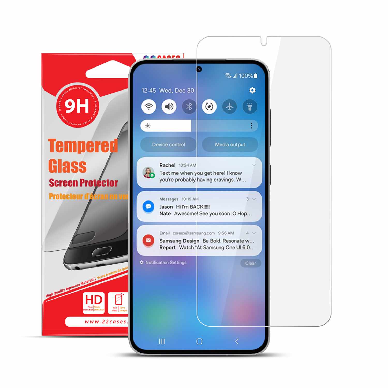 22 Cases Tempered Glass Screen Protector for Samsung Galaxy S26+