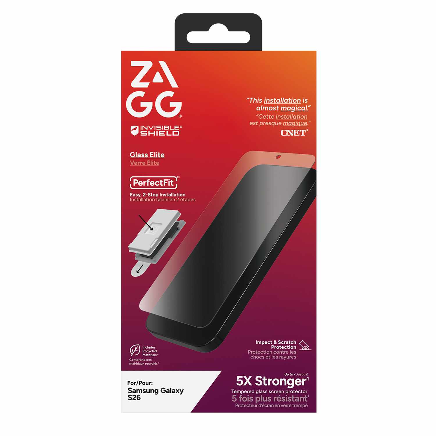 ZAGG InvisibleShield Glass Elite Biometric Screen Protector for Samsung Galaxy S26