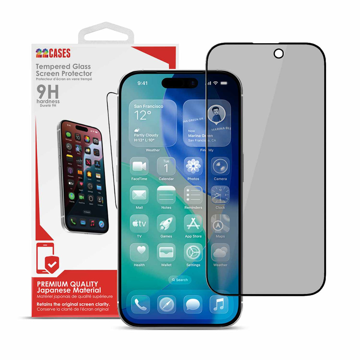 22 Cases Privacy Tempered Glass Screen Protector for iPhone 17e/16e/14/13 Pro/13