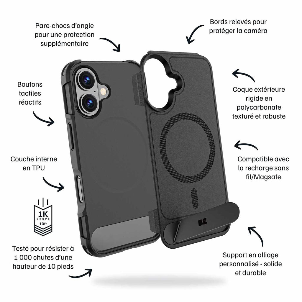 Blu Element Armour Ultra MagSafe w/Kickstand Case Black for iPhone 17