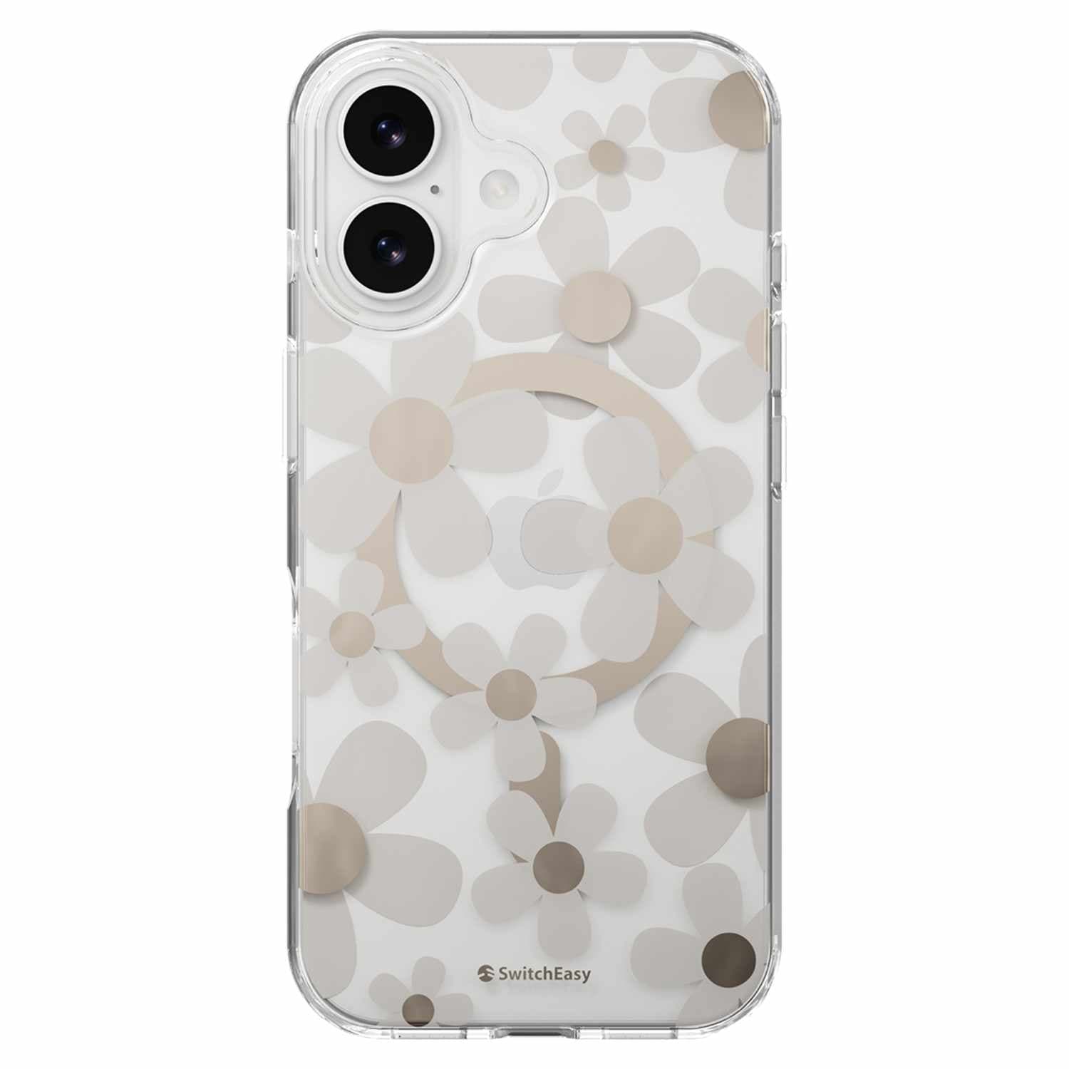 SwitchEasy Fleur 3D MagSafe Case Golden Gray for iPhone 17