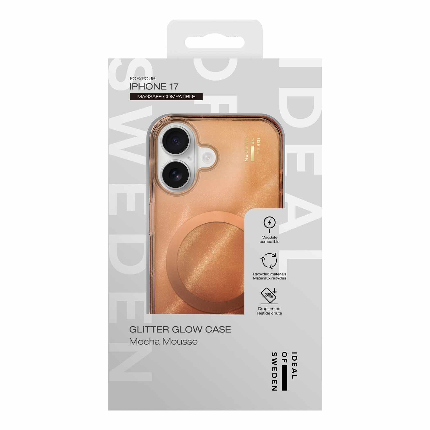 Ideal of Sweden Glitter Glow MagSafe Case Mocha Mousse for iPhone 17
