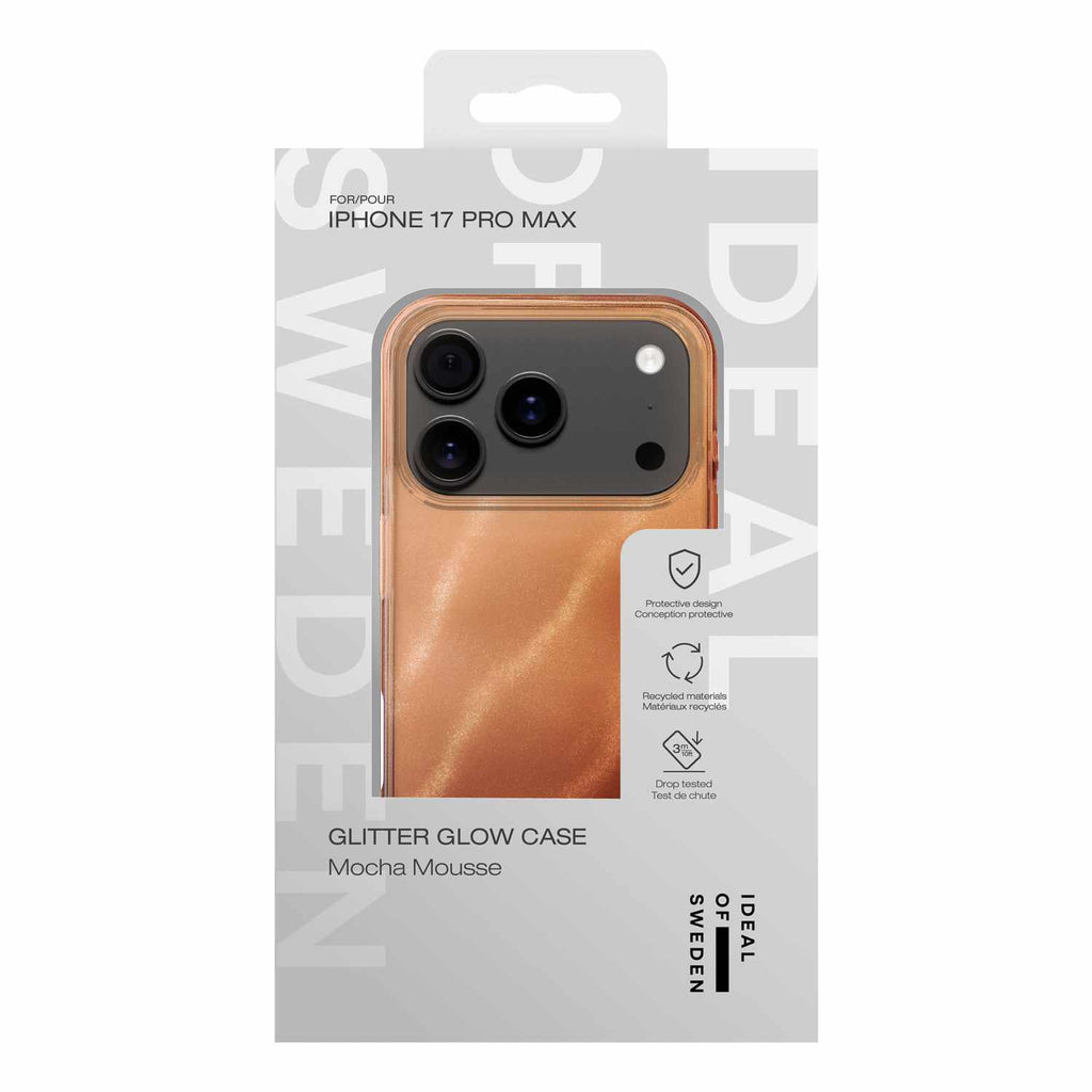 Ideal of Sweden Glitter Glow MagSafe Case Mocha Mousse for iPhone 17 Pro Max