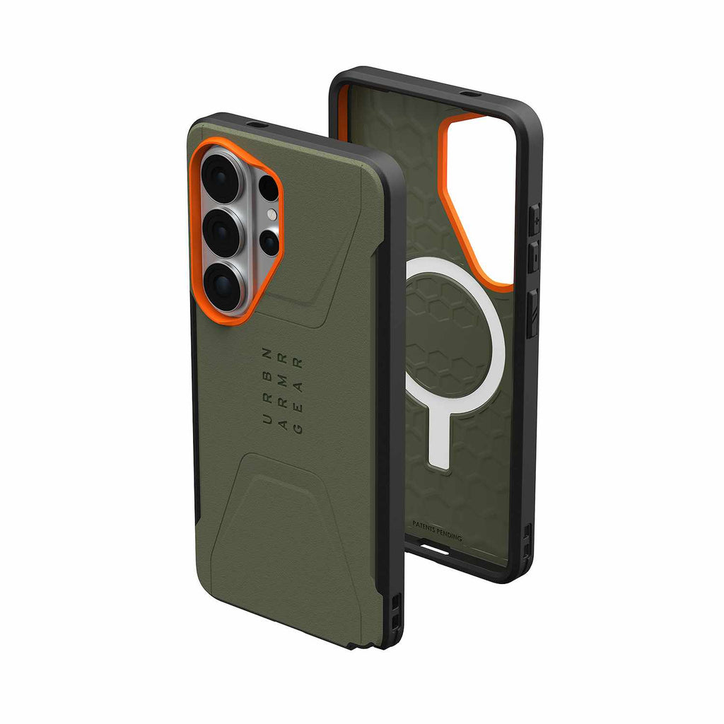 UAG Civilian Rugged Case w/Magnets Olive Drab/Orange for Samsung Galaxy S26 Ultra