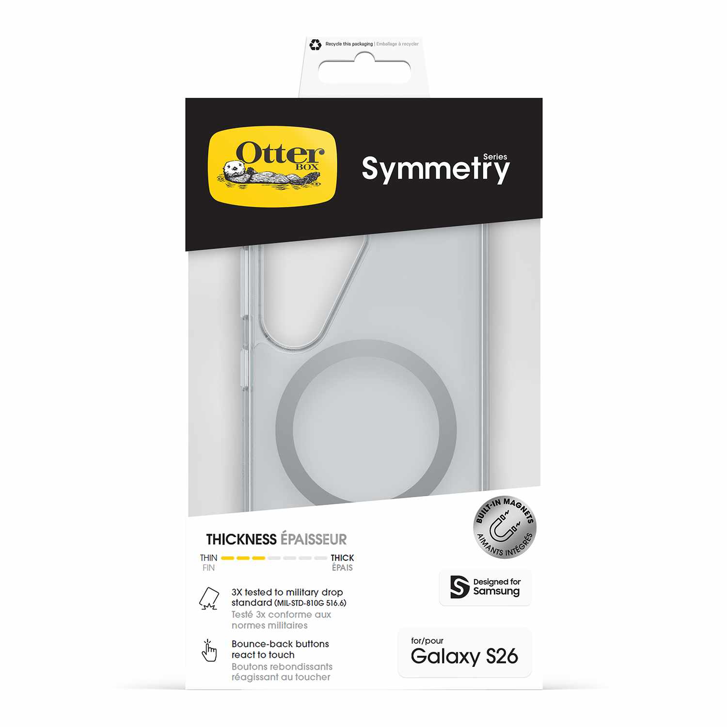 OtterBox Symmetry Clear Case w/Magnets Clear for Samsung Galaxy S26