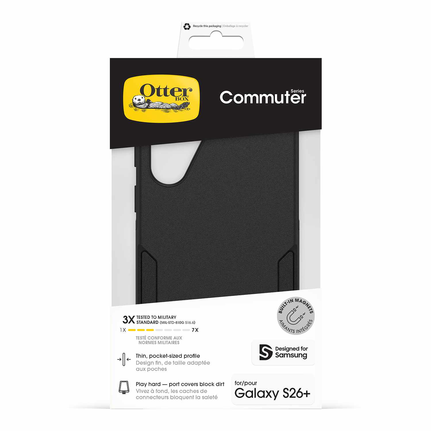 OtterBox Commuter Case w/Magnets Black for Samsung Galaxy S26+