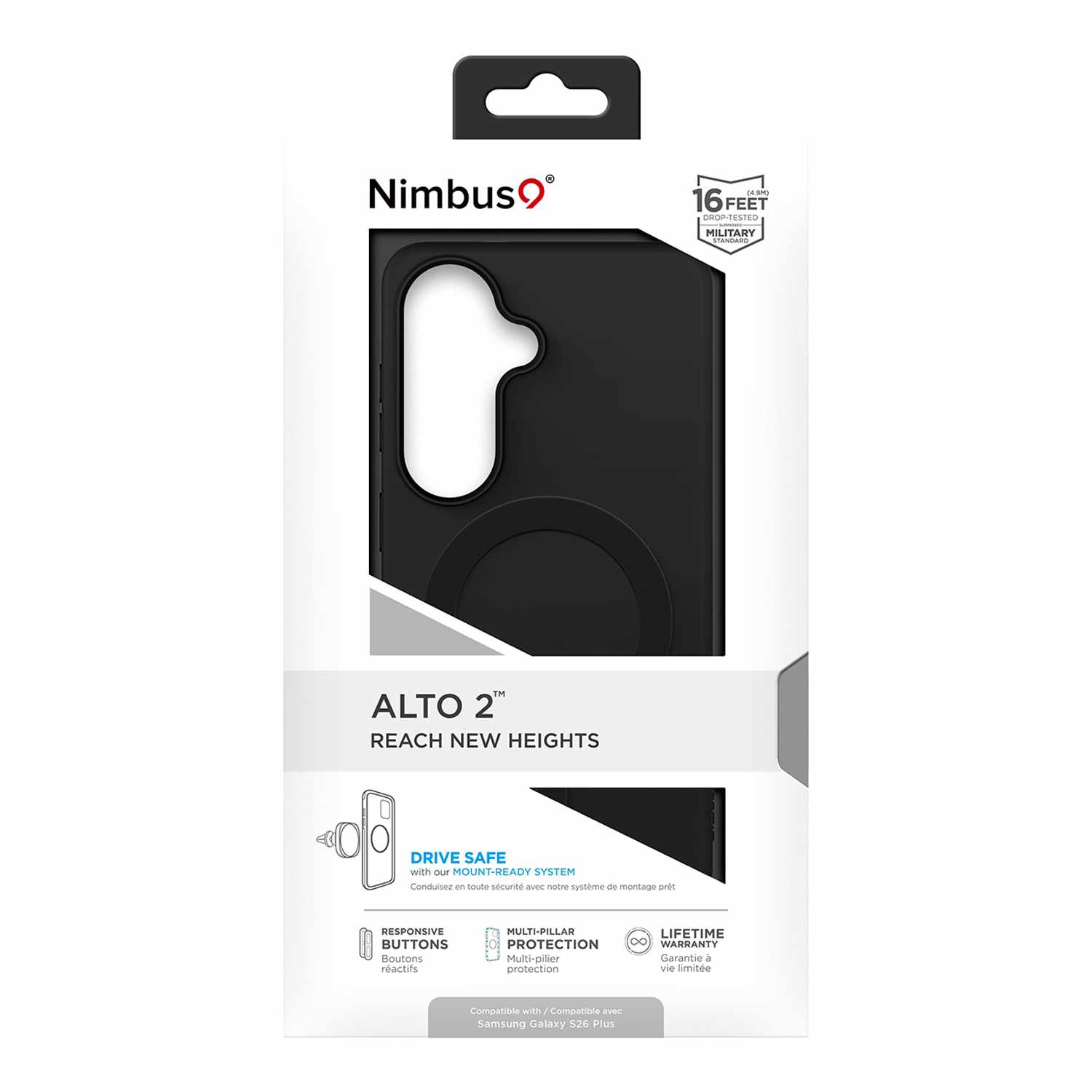 Nimbus9 Alto 2 Case w/Magnets Black for Samsung Galaxy S26+