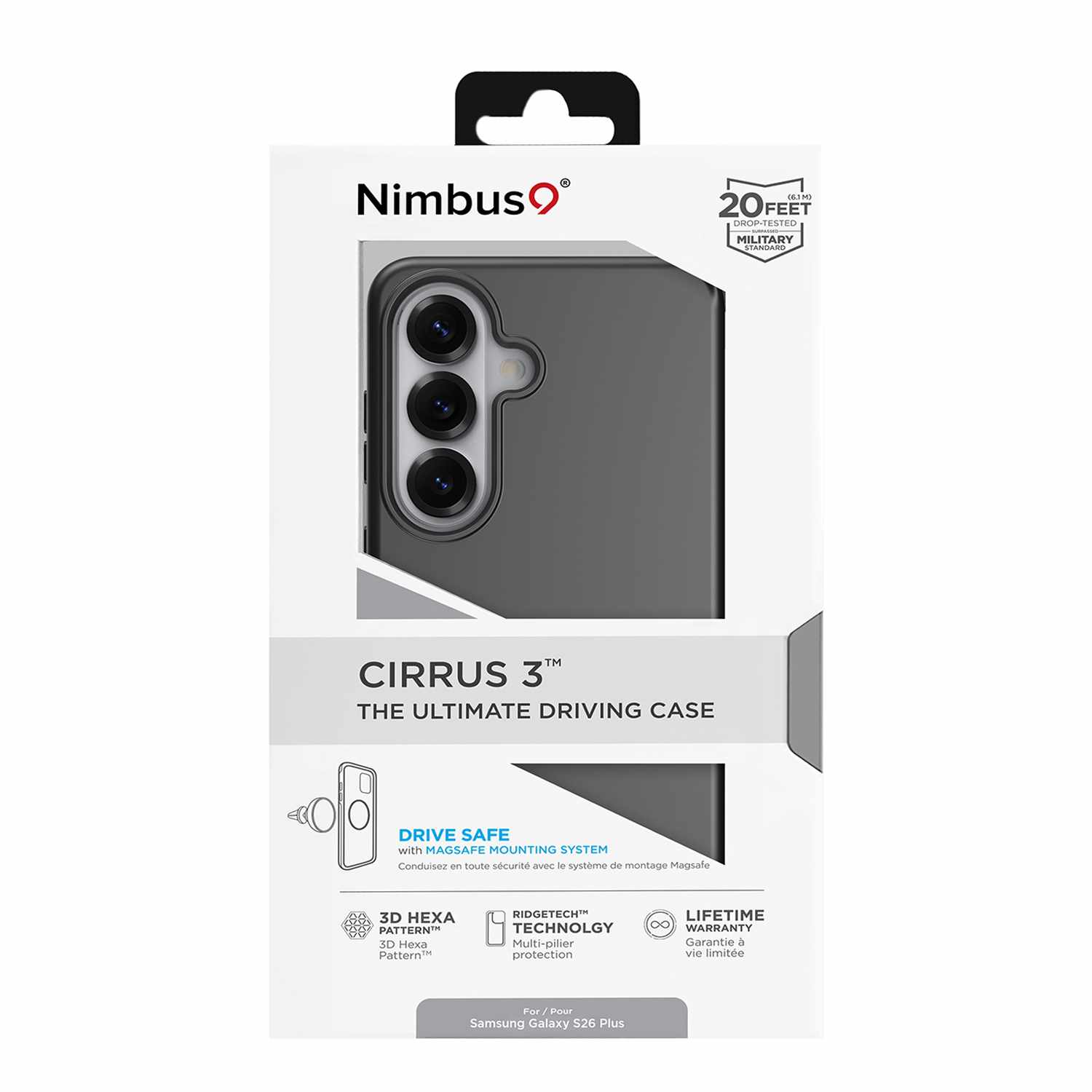 Nimbus9 Cirrus 3 Case w/Magnets Black for Samsung Galaxy S26+