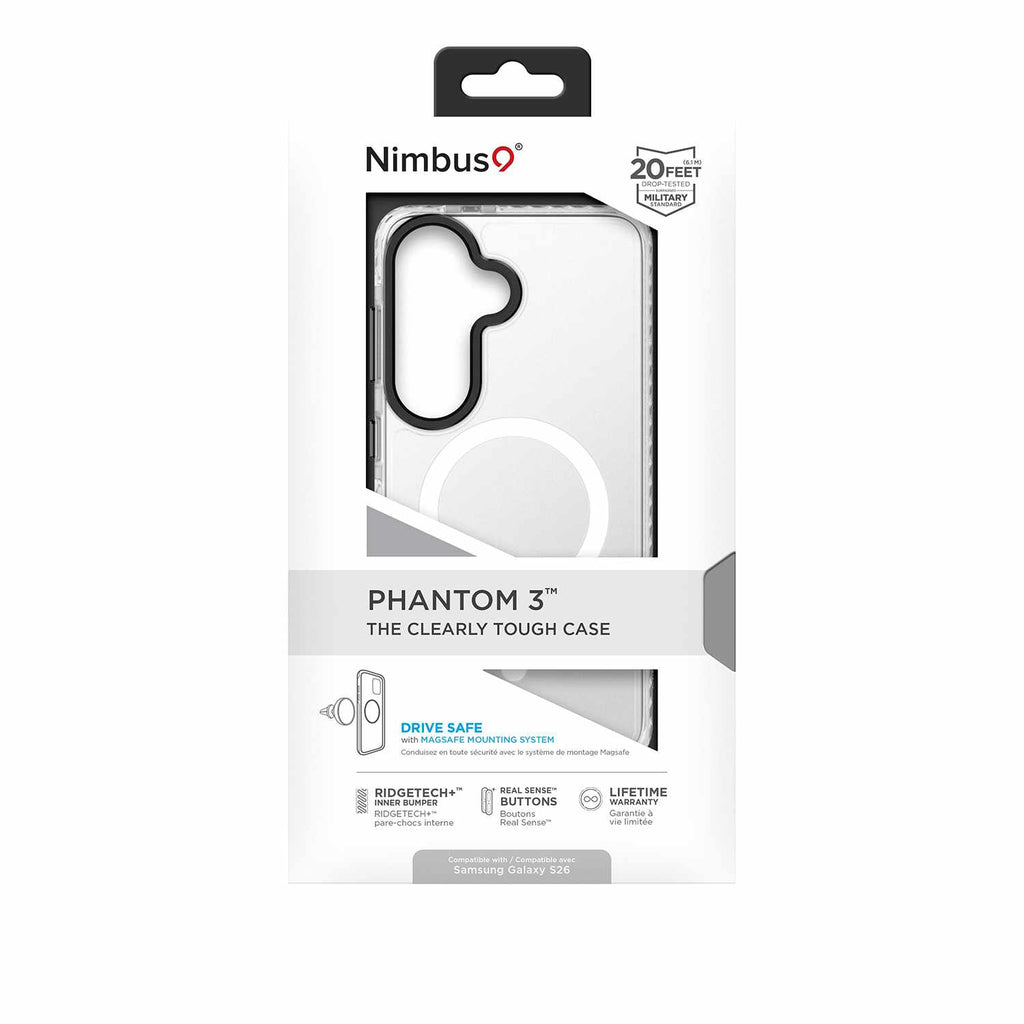 Nimbus9 Phantom 3 Case w/Magnets Clear for Samsung Galaxy S26