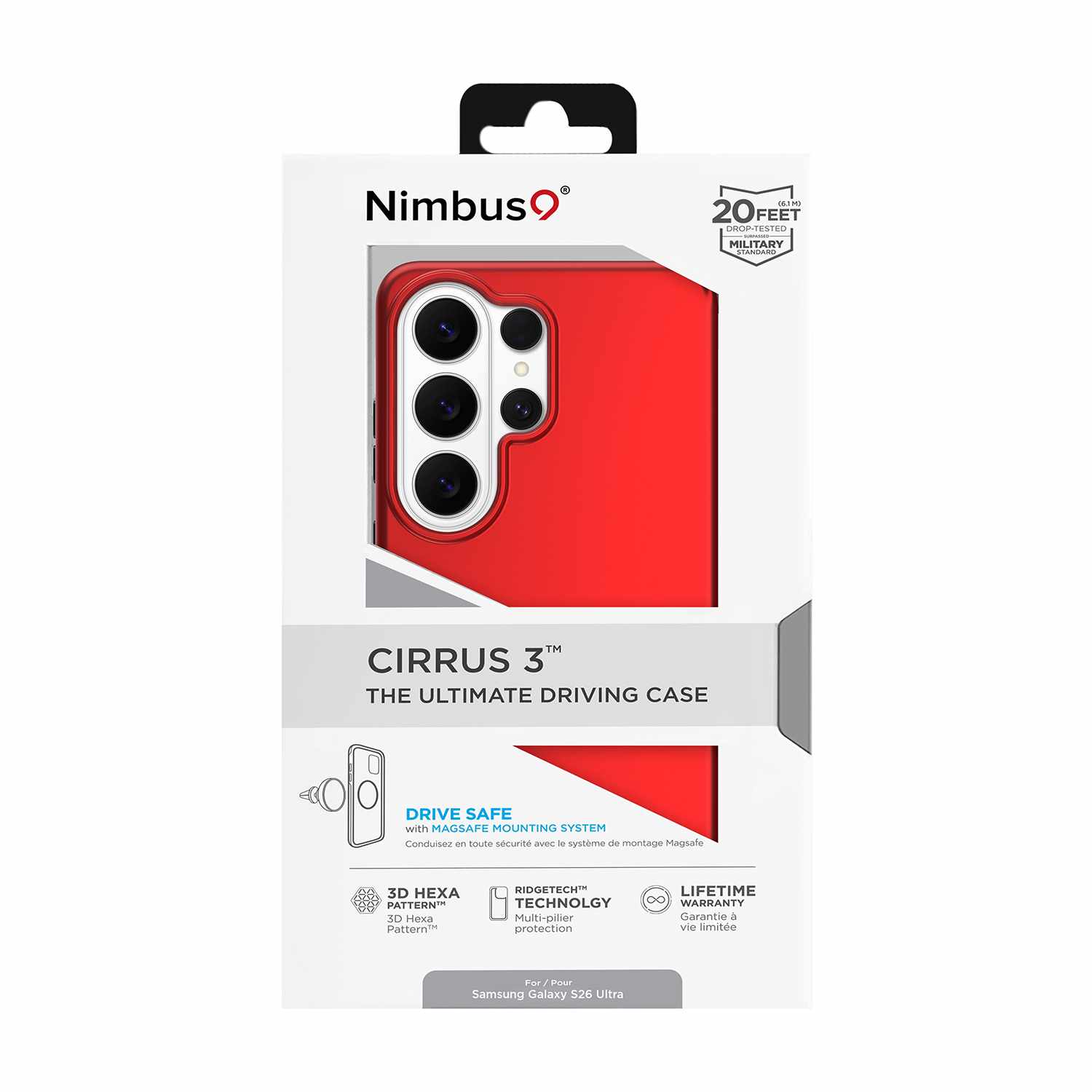 Nimbus9 Cirrus 3 Case w/Magnets Crimson for Samsung Galaxy S26 Ultra