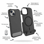 Blu Element Armour Ultra MagSafe w/Kickstand Case Black for iPhone 17e/16e/15/14/13