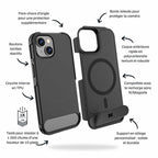 Blu Element Armour Ultra MagSafe w/Kickstand Case Black for iPhone 16e/15/14/13