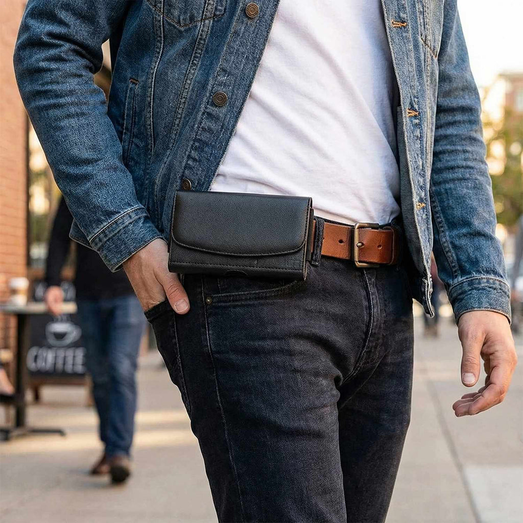 Blu Element Universal Phone Case Holster Pouch with Belt Clip S-M Black