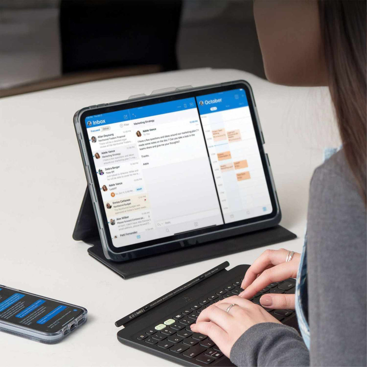 ZAGG Pro Keys 2 Folio Case w/Detachable Wireless Keyboard Black for iPad Air 11 6th Gen/iPad Air 5th/iPad Air 4th Gen