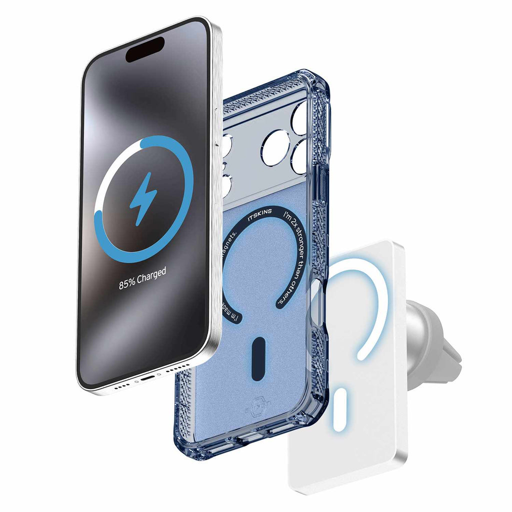 ITSKINS Hybrid_R Vapor MagSafe Case Navy Blue for iPhone 17 Pro Max