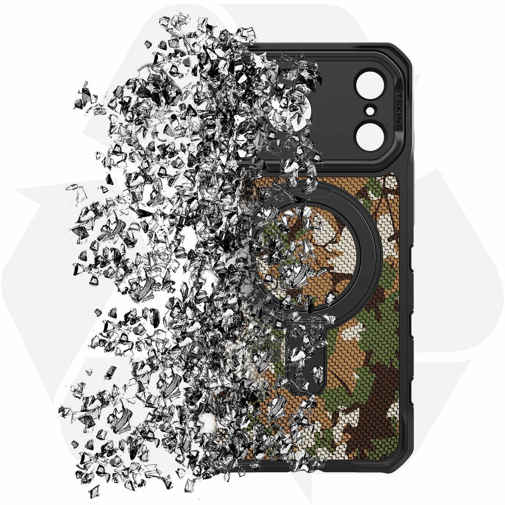 ITSKINS Supreme_R Stand Nylon MagSafe Case Camouflage Green for iPhone 17 Pro Max