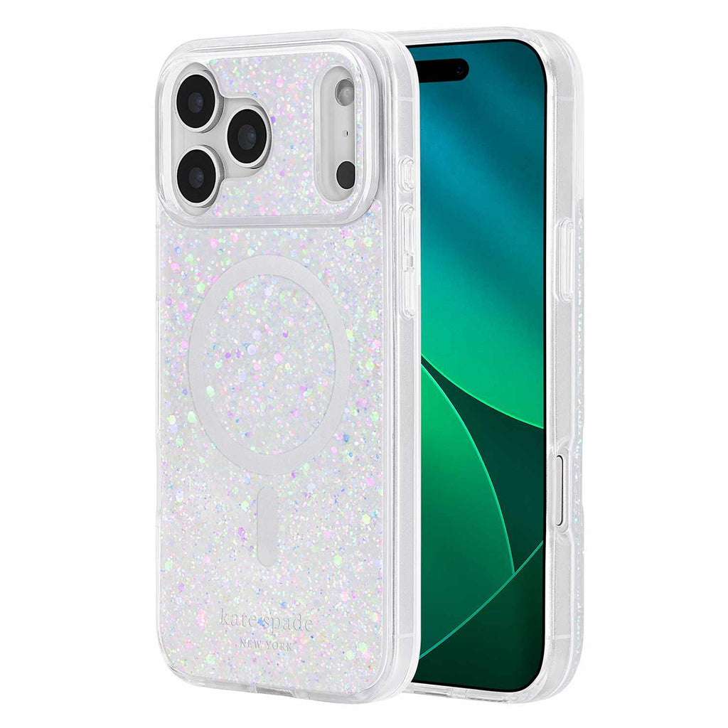 Kate Spade Protective MagSafe Case Chunky Glitter Iridescent for iPhone 18 Pro/17 Pro