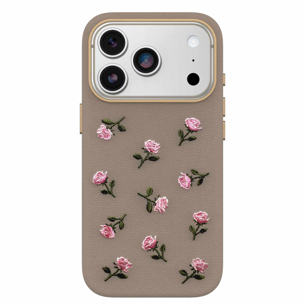 OtterBox Symmetry Cactus Leather Embroidery MagSafe Case Cottage Rose for iPhone 18 Pro/17 Pro