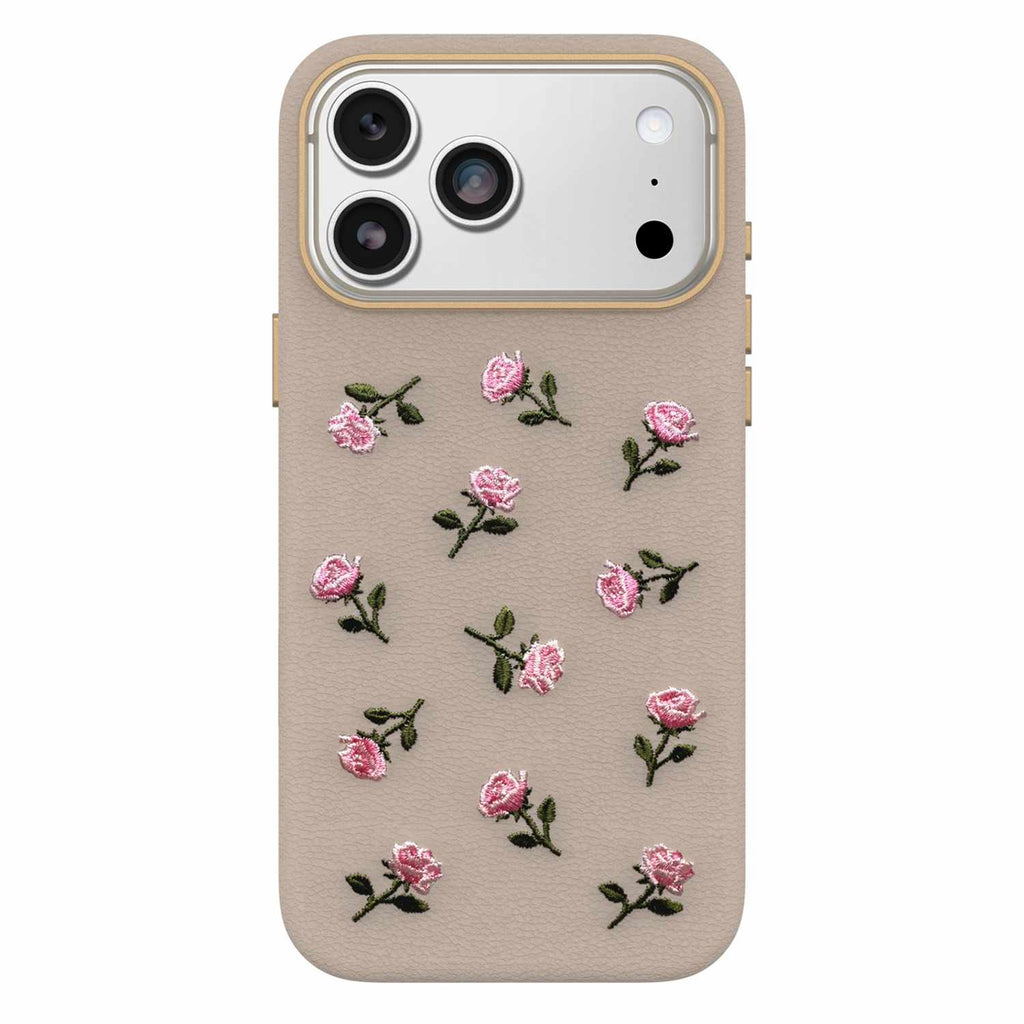 OtterBox Symmetry Cactus Leather Embroidery MagSafe Case Cottage Rose for iPhone 18 Pro Max/17 Pro Max