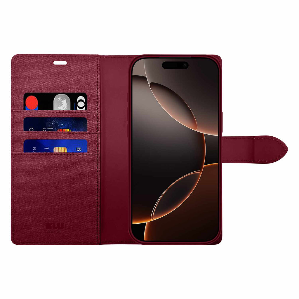 Blu Element Folio 2-in-1 Case Burgundy for iPhone 18 Pro/17 Pro