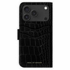 Ideal of Sweden Magnet Wallet MagSafe Case Black Croco for iPhone 18 Pro/17 Pro