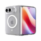 Spigen Crystal Hybrid Pro MagFit Case Clear White for iPhone Duo