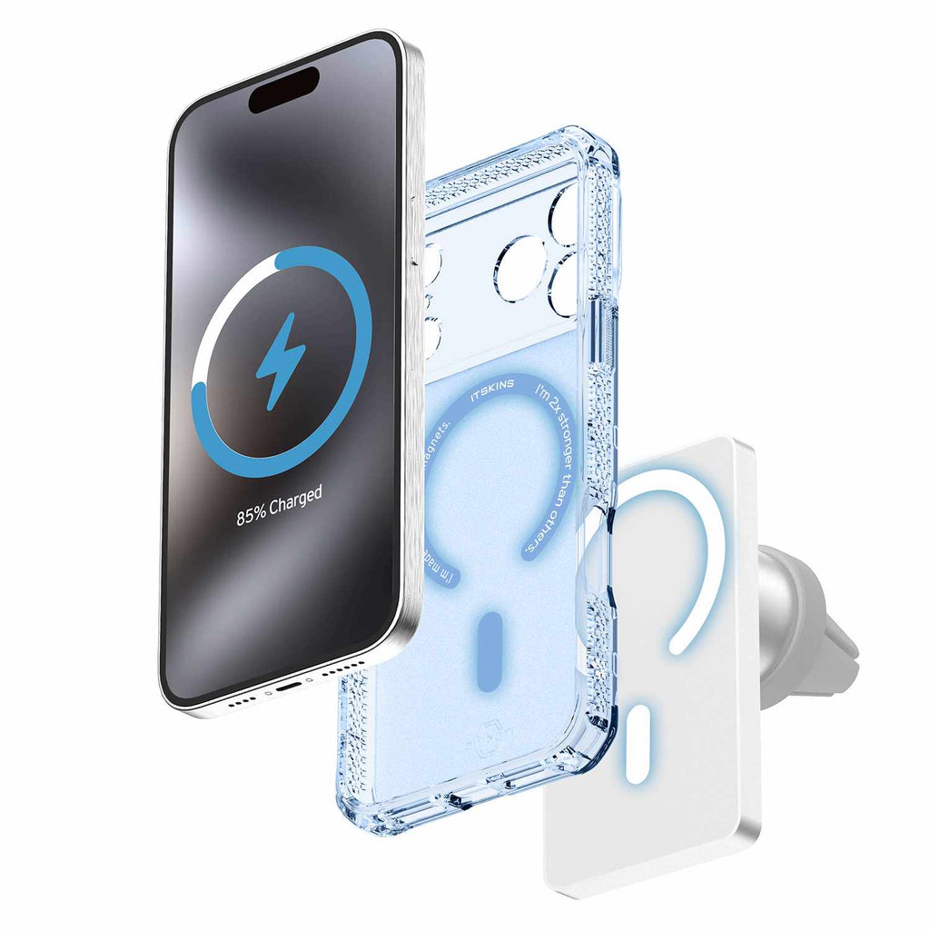 ITSKINS Hybrid_R Vapor MagSafe Case Light Blue for iPhone 18 Pro/17 Pro