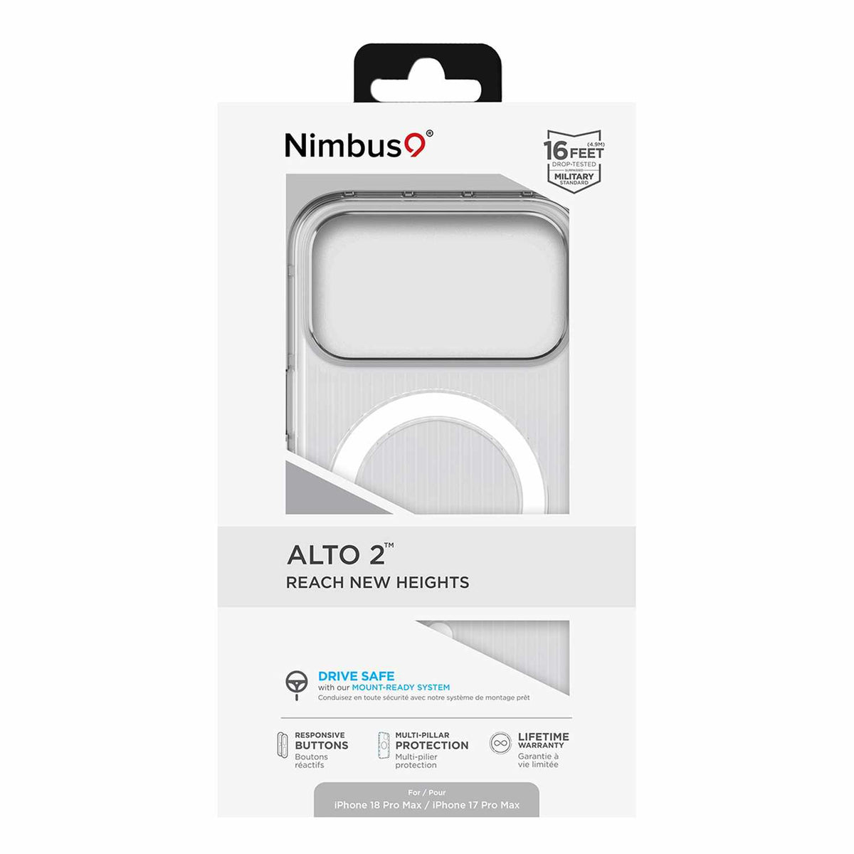 Nimbus9 Alto 2 MagSafe Case Clear for iPhone 18 Pro Max/17 Pro Max