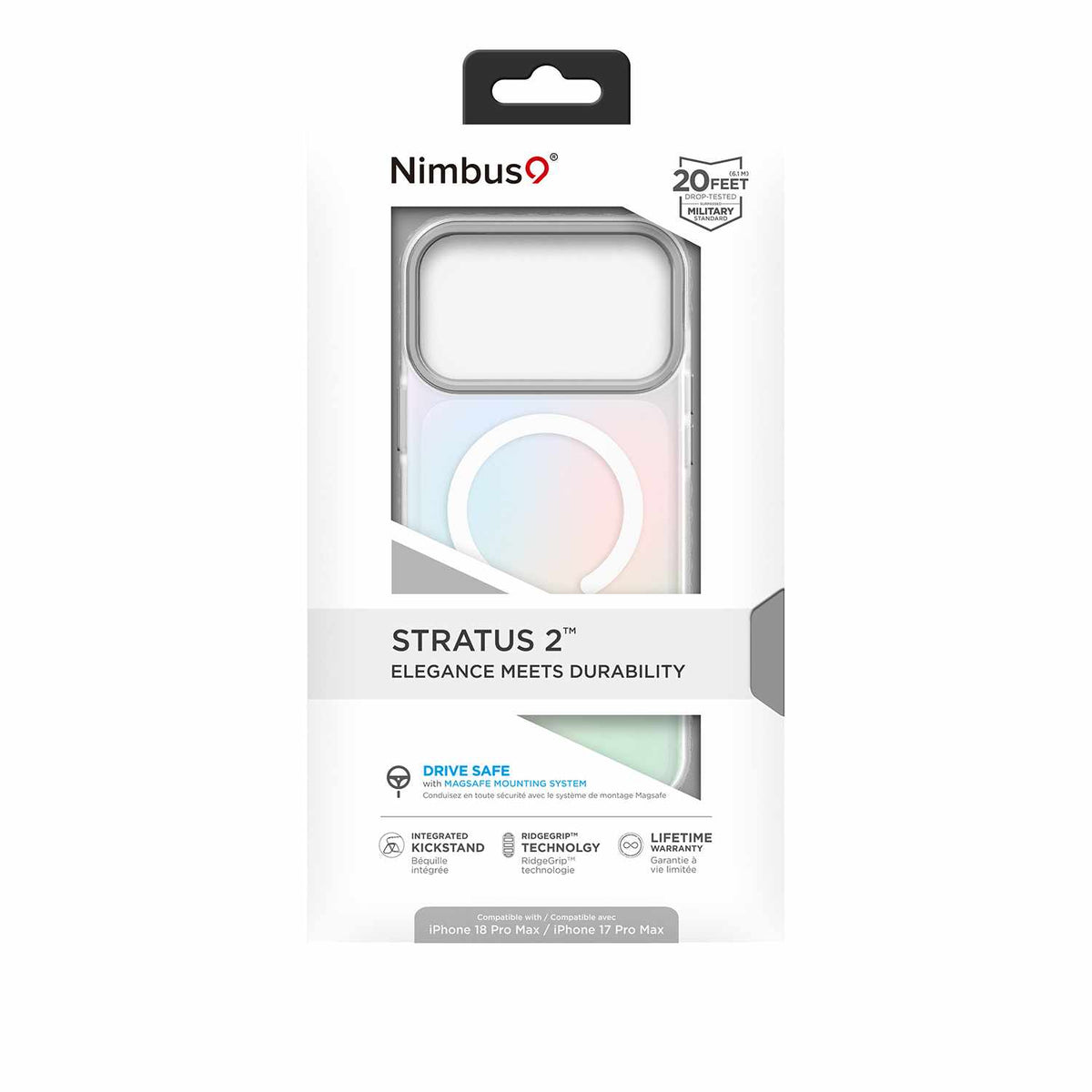 Nimbus9 Stratus 2 MagSafe Case with Kickstand Frost for iPhone 18 Pro Max/17 Pro Max