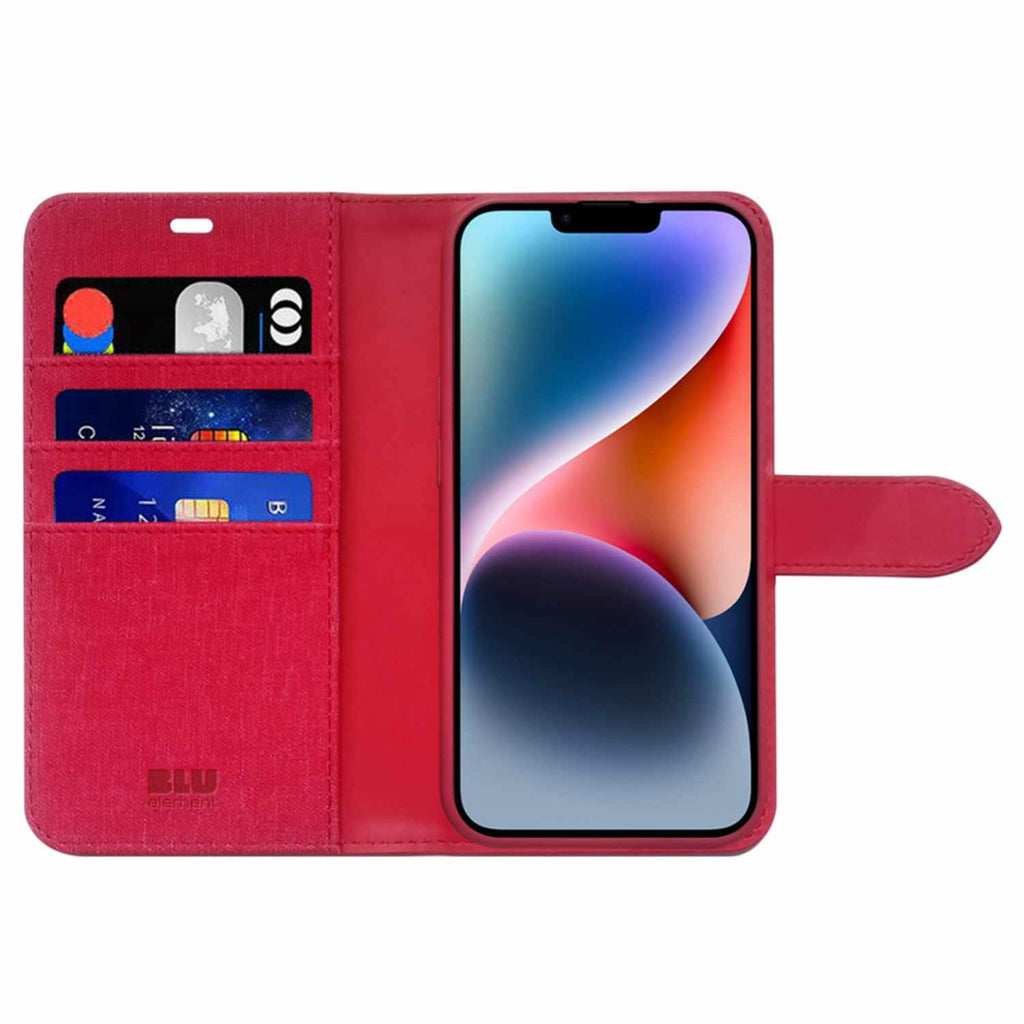 Blu Element Folio 2-in-1 Case Dark Red for iPhone 16e/15/14/13 - GekkoTech