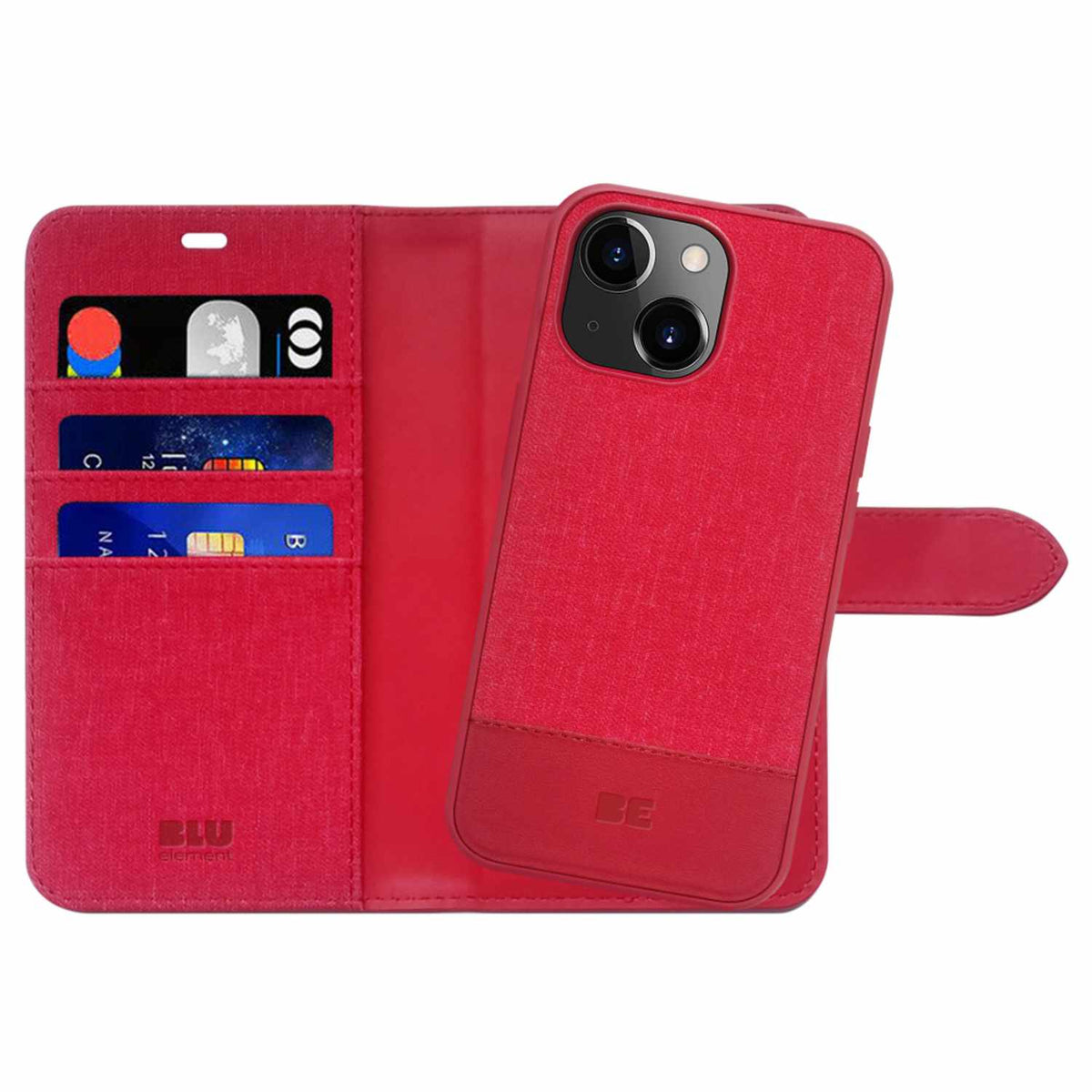 Blu Element Folio 2-in-1 Case Dark Red for iPhone 17e/16e/15/14/13