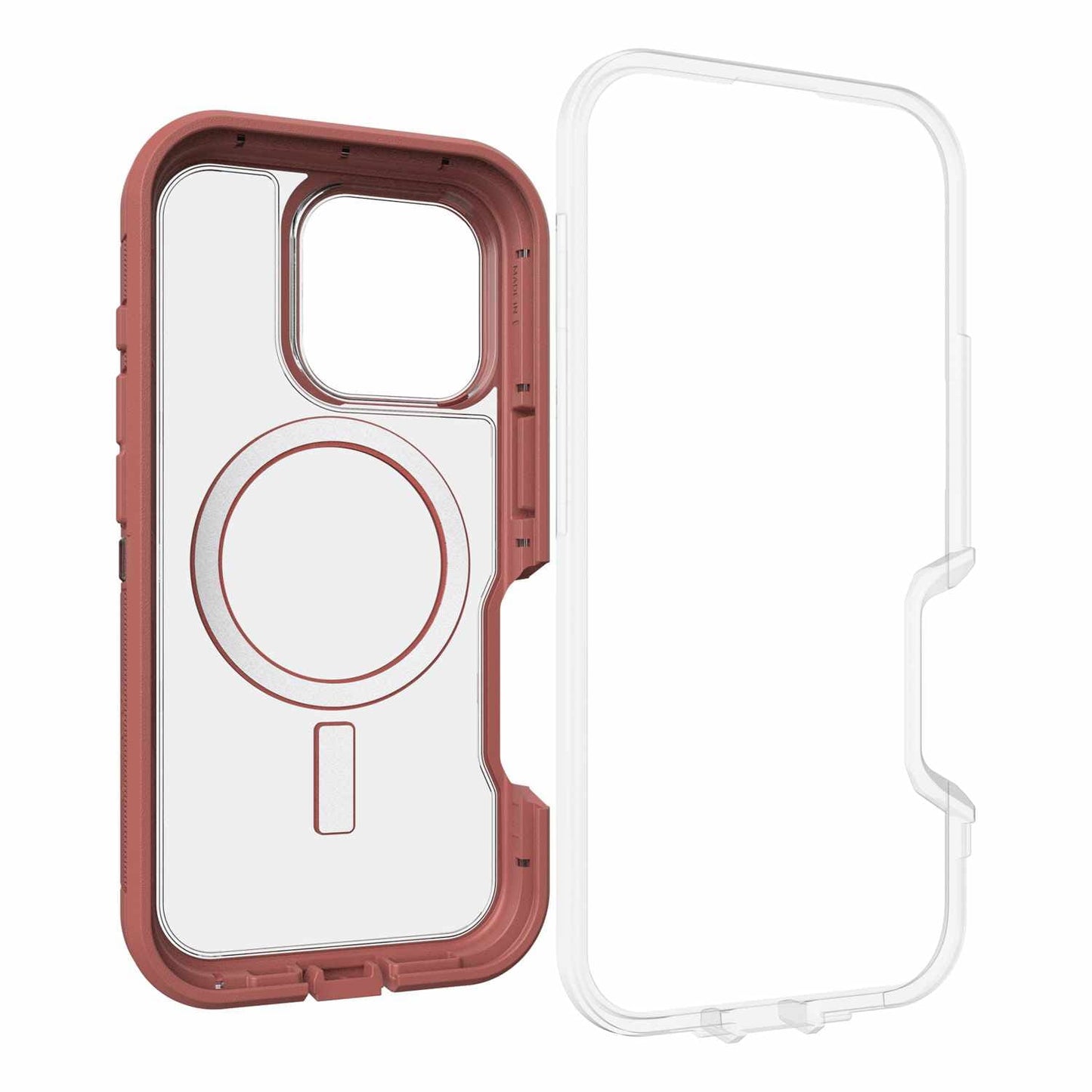 7796094 Defender XT Clear Pro Case iPhone 16 Pro Brick Red Clear
