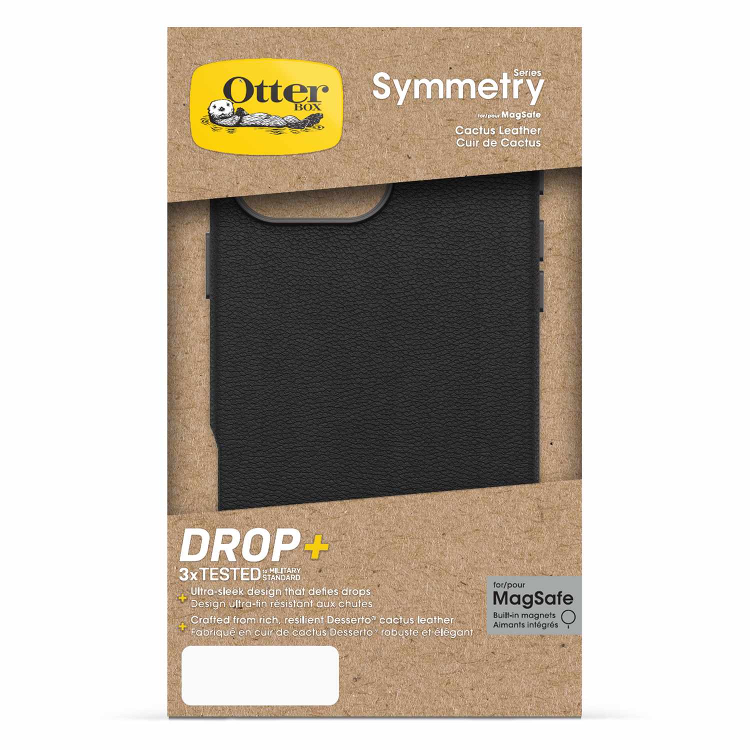 OtterBox Symmetry Cactus Leather MagSafe Case Noir Ash for iPhone 16 Pro Max