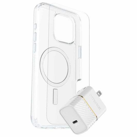 7881434 Protection+Power Kit (Symmetry Clear MagSafe w/Glass + Wall Charger 30W White) iPhone 16 Pro Max Clear