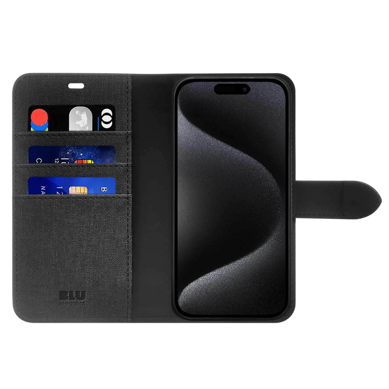 Blu Element Folio 2-in-1 Case Black for iPhone 16