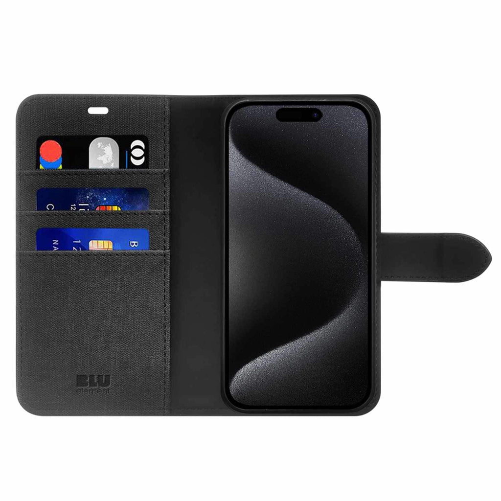 Blu Element Folio 2-in-1 MagSafe Case Black for iPhone 16