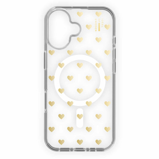 IDCLCMSI2461506 Clear Mid MagSafe Case iPhone 16 Golden Hearts