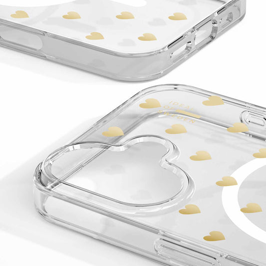 IDCLCMSI2461506 Clear Mid MagSafe Case iPhone 16 Golden Hearts