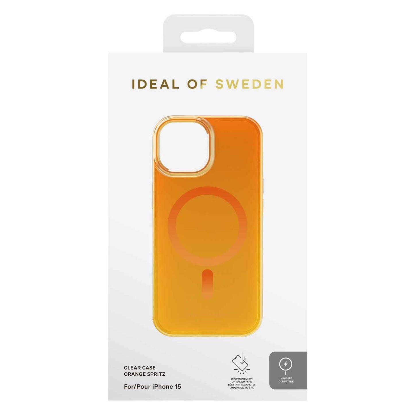 IDCLCMSI2361499 Clear Mid MagSafe Case iPhone 16e/15/14/13 Orange Spritz
