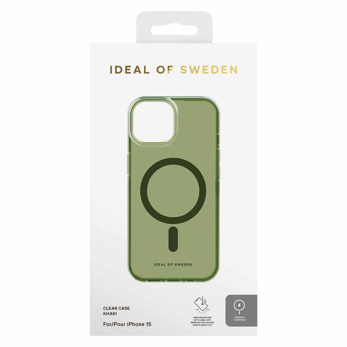 Ideal of Sweden Clear MagSafe Entry Case Khaki for iPhone 17e/16e/15/14/13