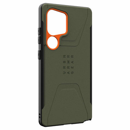 214473117297 Civilian Pro Rugged Case w/Magnet Galaxy S25 Ultra Olive Drab/Orange