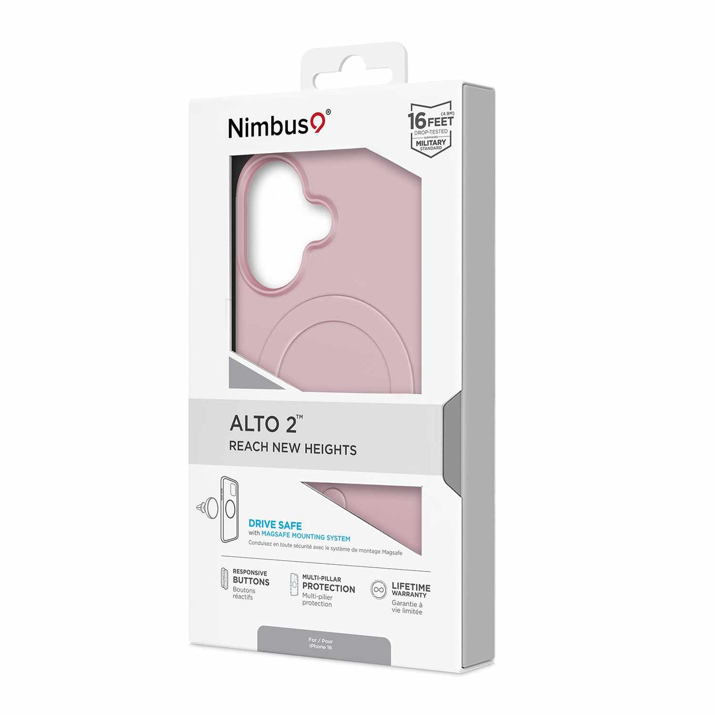 N9ALMSIPH16PK Alto 2 Case MagSafe Case iPhone 16 Pink