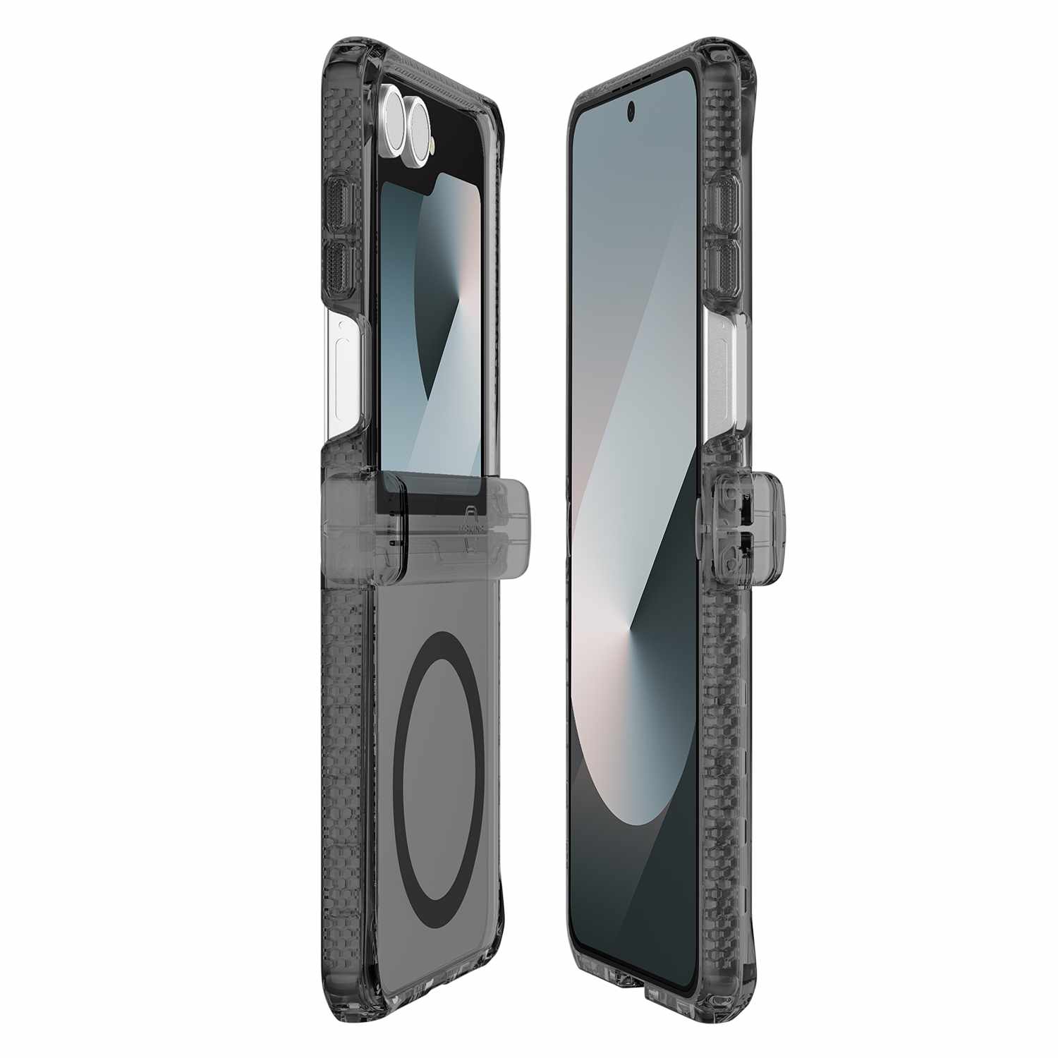 ITSKINS Hybrid_R Hinge w/Magnets Case Smoke/Transparent for Samsung Galaxy Z Flip7