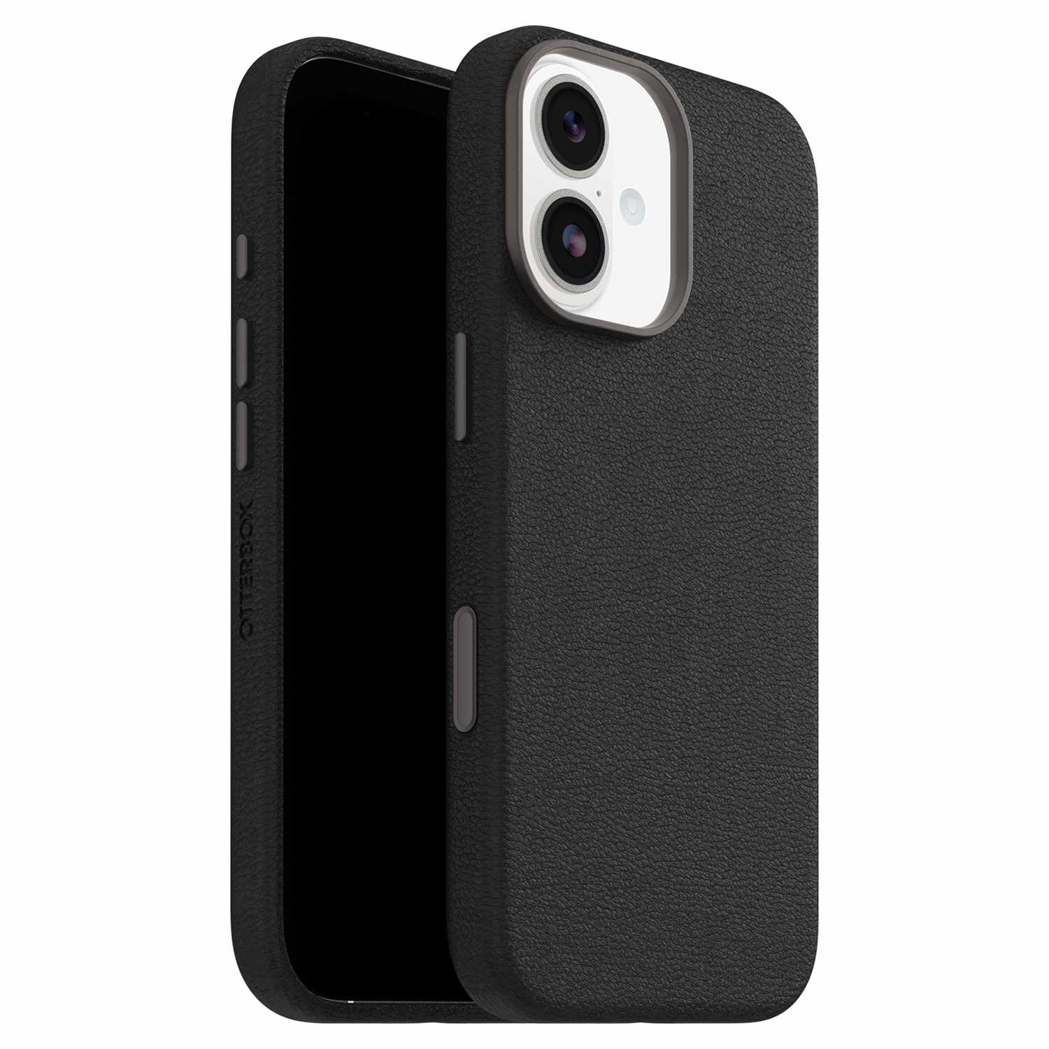 OtterBox Symmetry Cactus Leather MagSafe Case w/Camera Control Noir Ash (Black) for iPhone 17